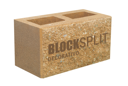Block Split - Block Cara de Piedra - Block Decorativo -  Color Caf 20x20x40