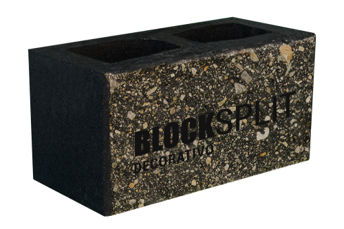 Block Split - Block Cara de Piedra - Block Decorativo -  Color Negro 20x20x40