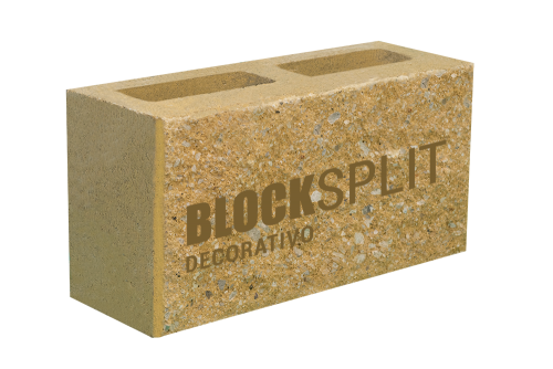 Block Split - Block Cara de Piedra - Block Decorativo -  Color Ocre 15x20x40