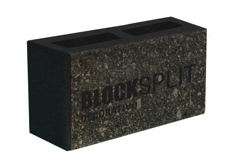 Block Split - Block Cara de Piedra - Block Decorativo -  Color Negro 15x20x40