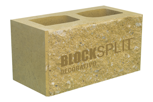Block Split - Block Cara de Piedra - Block Decorativo -  Color Ocre 20x20x40